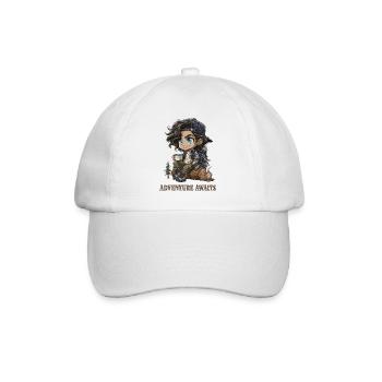 Hiker Chibi Camping Adventure Gift - Baseball Cap - white/white - Front
