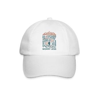 Hiking - Outdoor Adventure - Hike More. Worry Less - Baseball Cap - white/white - Front