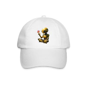 Robot doré avec papillon - Casquette classique - blanc/blanc - Devant