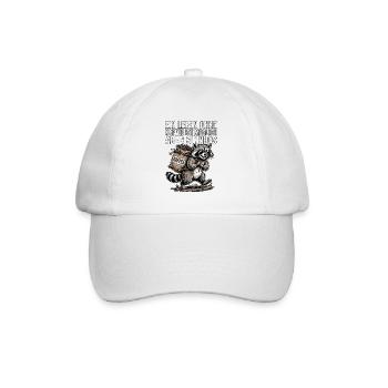 Kaffee Waschbär - Baseballkappe - Weiß/Weiß - Vorne