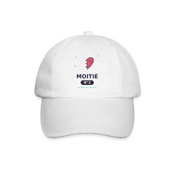 Moitié Nº2 Cœur Esquissé Rigolo - Casquette classique - blanc/blanc - Devant