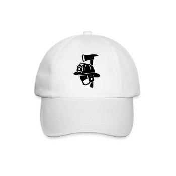 Frontal Feuerwehrhelm Logo - Baseballkappe - Weiß/Weiß - Vorne
