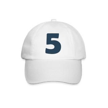 5_zahl- - Baseballkappe - Weiß/Weiß - Vorne