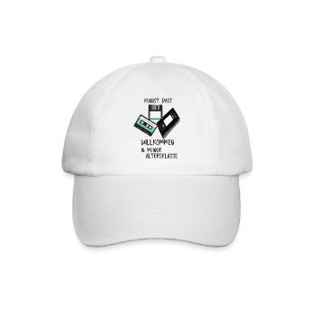 Retro Tech Humor Altersklasse - Baseballkappe - Weiß/Weiß - Vorne
