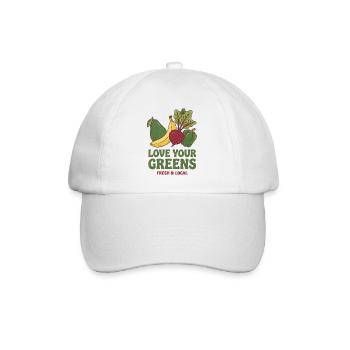 Liebe dein Gemüse Frisch Lokal - Baseballkappe - Weiß/Weiß - Vorne