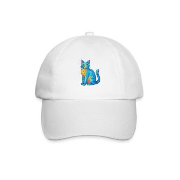 Blaeuliche Kristallkatze - Baseballkappe - Weiß/Weiß - Vorne