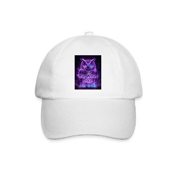 Be Wise Like An Owl - Neon Purple - Baseballkappe - Weiß/Weiß - Vorne