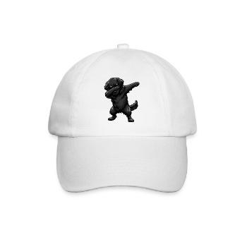 Dabbing Flat Coated Retriever - Baseball Cap - white/white - Front