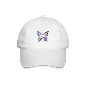 Papillon floral : Reste positif - Casquette classique - blanc/blanc - Devant