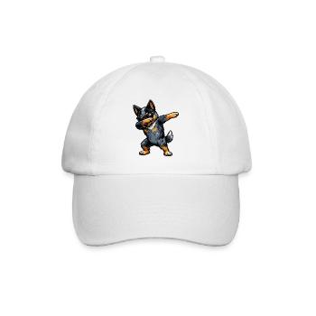 Dabbing Australian Cattle Dog - Baseball Cap - white/white - Front