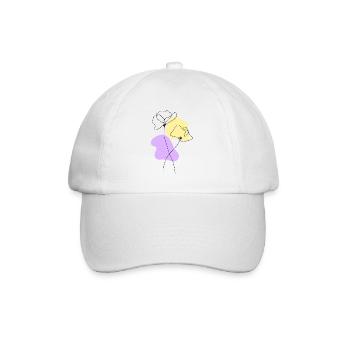 Lineart Poppies Pastel - Baseball Cap - white/white - Front