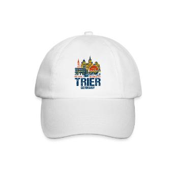 Historical Trier Germany City Skyline Novelty - Baseball Cap - white/white - Front