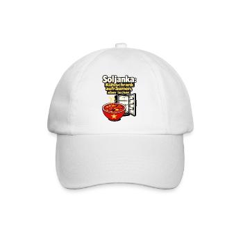 Soljanka DDR Nostalgie Kuehlschrank aufraeumen Wit - Baseball Cap - white/white - Front