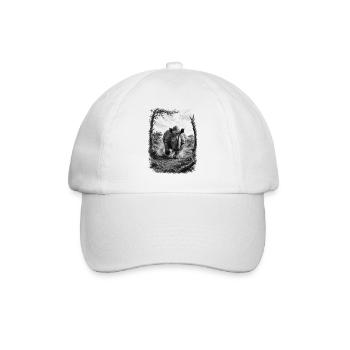 Le rhinocéros sauvage dans la nature dans le style du dessin artistique - Casquette classique - blanc/blanc - Devant