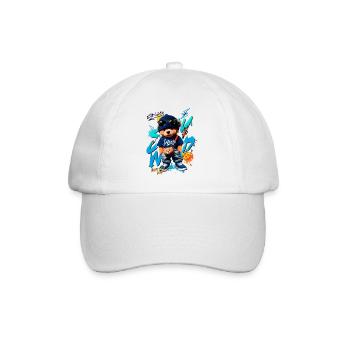 Ourson streetwear graffiti bleu - Casquette classique - blanc/blanc - Devant