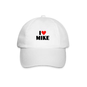 I Love Mike Red Heart Love Fan Gift - Casquette classique - blanc/blanc - Devant