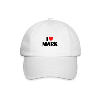I Love Mark Red Heart Love Fan Gift - Baseball Cap - white/white - Front
