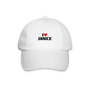 J’aime Janice Red Heart Love Fan Gift - Casquette classique - blanc/blanc - Devant