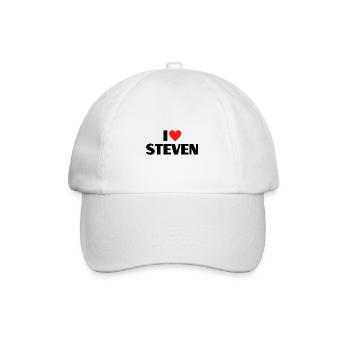 J’aime Steven Red Heart Love Fan Gift - Casquette classique - blanc/blanc - Devant