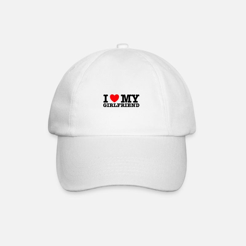 I Love My Girlfriend - Baseballkappe - Weiß/Weiß