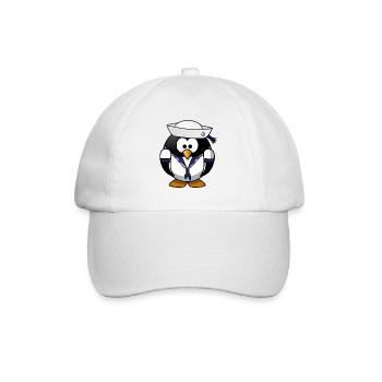 Marine penguin / sailor in uniform - Baseball Cap - white/white - Front
