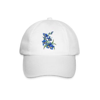 Blaue Lilien - Baseballkappe - Weiß/Weiß - Vorne