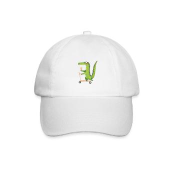 Crocodile sur trotinette - Casquette classique - blanc/blanc - Devant