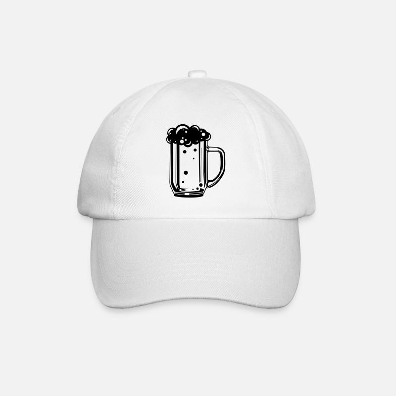 bierglas bier symbol bierkrug - Baseballkappe - Weiß/Weiß