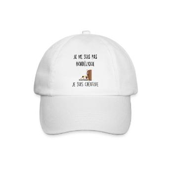 Je ne suis pas bordélique, je suis créative - Casquette classique - blanc/blanc - Devant