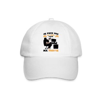 Attends Je Finis ma Partie Cadeau Humour Homme - Casquette classique - blanc/blanc - Devant