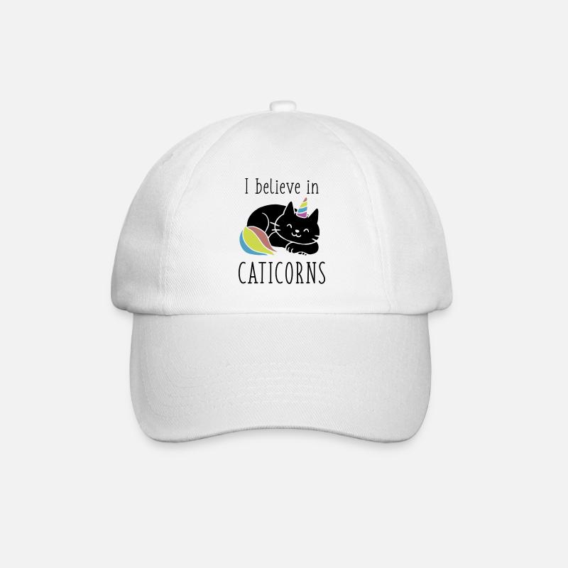 Ich glaube an Caticorns - Baseballkappe - Weiß/Weiß