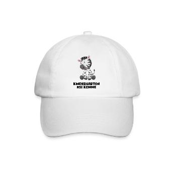 Kindergarten Ich Komme Zebra Kita Geschenk Kiga - Baseballkappe - Weiß/Weiß - Vorne