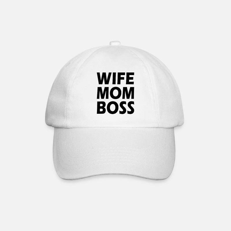 Wife mom boss - Baseballkappe - Weiß/Weiß