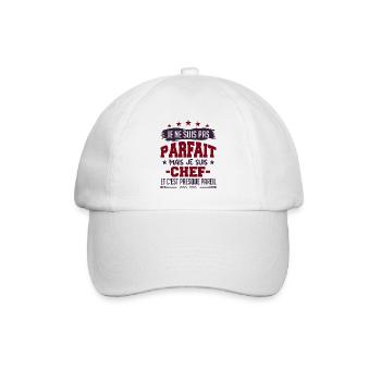 Je Ne Suis Parfait Mais Je Suis Chef - Casquette classique - blanc/blanc - Devant