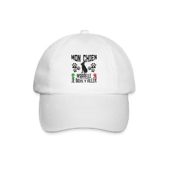 Mon CHIEN m'appelle pour cadeau - Casquette classique - blanc/blanc - Devant