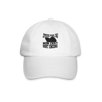 J'peux Pas J'ai Mon Chat Dort Encore - Casquette classique - blanc/blanc - Devant