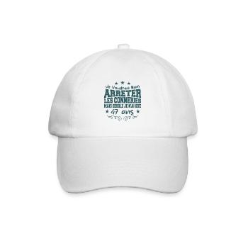 conneries 47 ans / cadeau anniversaire 47 ans - Casquette classique - blanc/blanc - Devant
