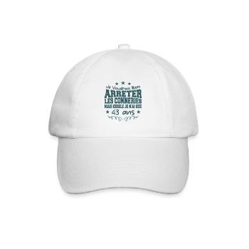 conneries 43 ans / cadeau anniversaire 43 ans - Casquette classique - blanc/blanc - Devant