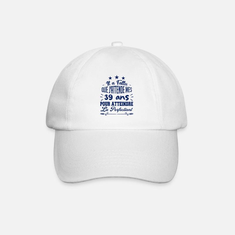 39 ans / perfection - Casquette classique - blanc/blanc