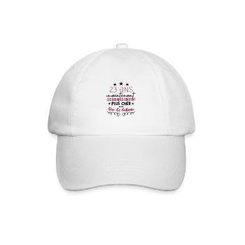 humour anniversaire 23 ans - Casquette classique - blanc/blanc - Devant