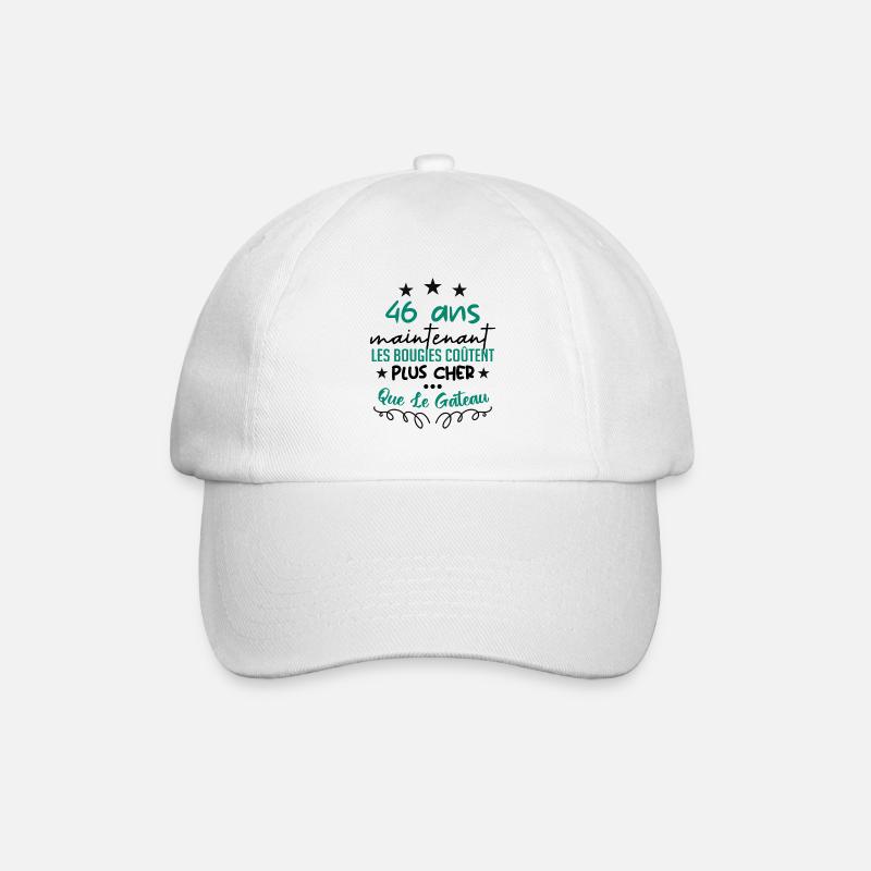 humour anniversaire 46 ans - Casquette classique - blanc/blanc
