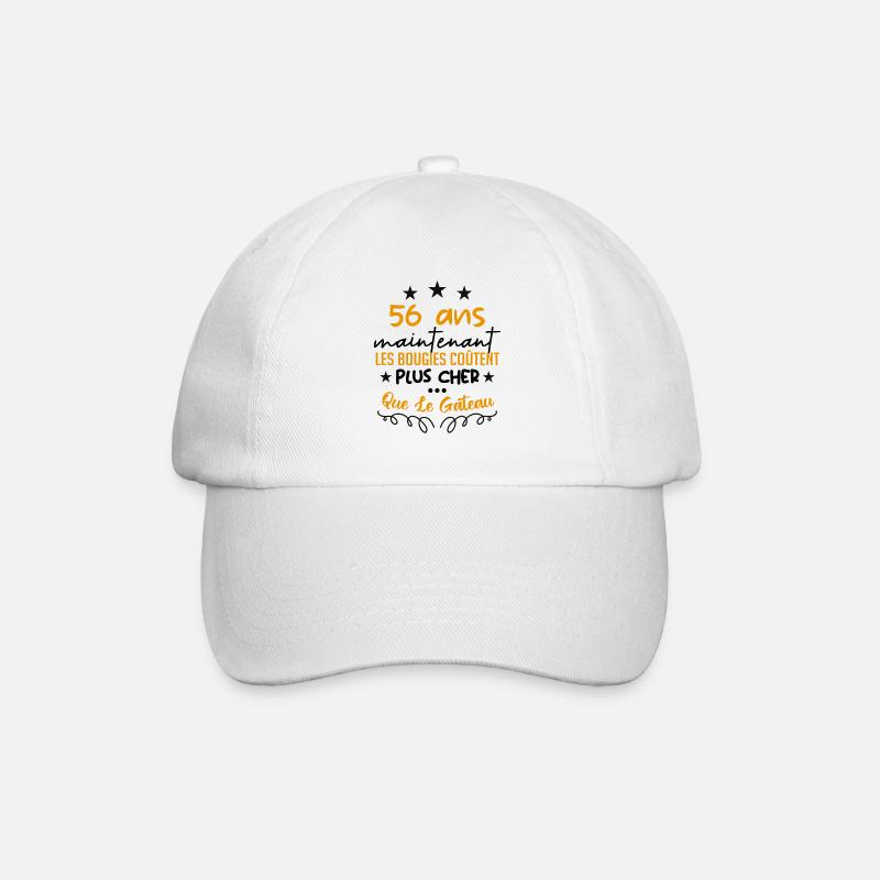 humour anniversaire 56 ans - Casquette classique - blanc/blanc