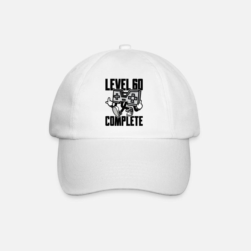 Level 60 Complete Geburtstagsgeschenk 60 Jahre - Baseballkappe - Weiß/Weiß