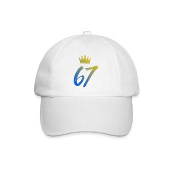 67 Zahl Krone - Baseballkappe - Weiß/Weiß - Vorne