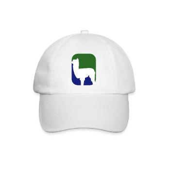 Alpaka Design grün blau Silhouette - Baseballkappe - Weiß/Weiß - Vorne