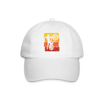 BMX Bike Bike Retro Gift Bicycle Motocross - Baseball Cap - white/white - Front