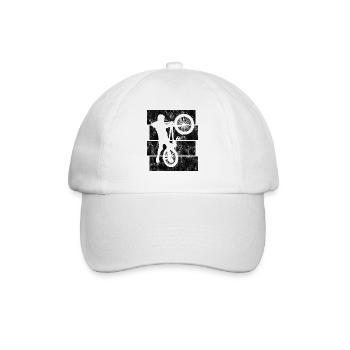 BMX Bike Bike Retro Gift Bicycle Motocross - Baseball Cap - white/white - Front