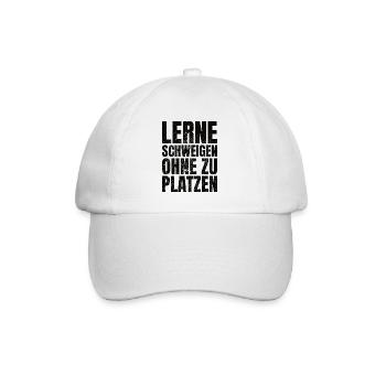 lerne schweigen ohne zu platzen Geschenkidee - Baseballkappe - Weiß/Weiß - Vorne