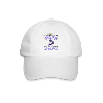 Preuve que mon papa muscu, Papa Musclé, Nouveau-né - Casquette classique - blanc/blanc - Devant