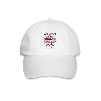 Future Grande Sœur | Annonce Grande Soeur Cadeau - Casquette classique - blanc/blanc - Devant